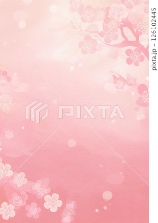 背景素材 初春に咲く梅の花 126102445