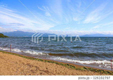 猪苗代湖　猪苗代観光船　猪苗代　はくちょう丸　長浜　湖畔　かめ丸　白鳥ボート　湖　福島県　翁沢　　　 126102797