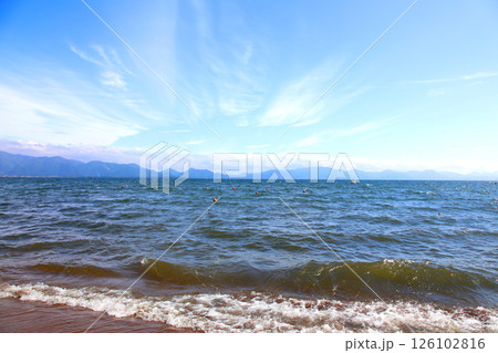 猪苗代湖　猪苗代観光船　猪苗代　はくちょう丸　長浜　湖畔　かめ丸　白鳥ボート　湖　福島県　翁沢　　　 126102816