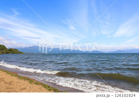 猪苗代湖　猪苗代観光船　猪苗代　はくちょう丸　長浜　湖畔　かめ丸　白鳥ボート　湖　福島県　翁沢　　　 126102824