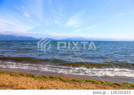 猪苗代湖　猪苗代観光船　猪苗代　はくちょう丸　長浜　湖畔　かめ丸　白鳥ボート　湖　福島県　翁沢　　　 126102833