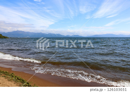 猪苗代湖　猪苗代観光船　猪苗代　はくちょう丸　長浜　湖畔　かめ丸　白鳥ボート　湖　福島県　翁沢 126103031