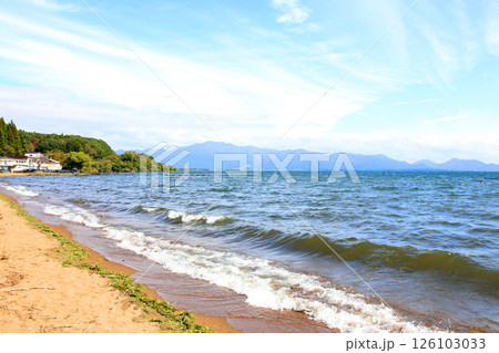 猪苗代湖　猪苗代観光船　猪苗代　はくちょう丸　長浜　湖畔　かめ丸　白鳥ボート　湖　福島県　翁沢 126103033