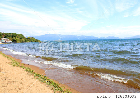 猪苗代湖　猪苗代観光船　猪苗代　はくちょう丸　長浜　湖畔　かめ丸　白鳥ボート　湖　福島県　翁沢 126103035