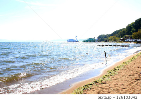 猪苗代湖　猪苗代観光船　猪苗代　はくちょう丸　長浜　湖畔　かめ丸　白鳥ボート　湖　福島県　翁沢 126103042