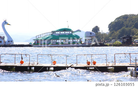 猪苗代湖 猪苗代観光船 猪苗代 はくちょう丸 長浜 湖畔 かめ丸 白鳥ボート 湖 福島県 翁沢 猪苗代湖 猪苗代観光船 猪苗代 はくちょう丸 長浜 湖畔 かめ丸 白鳥ボート 湖 福島県 翁沢 126103055