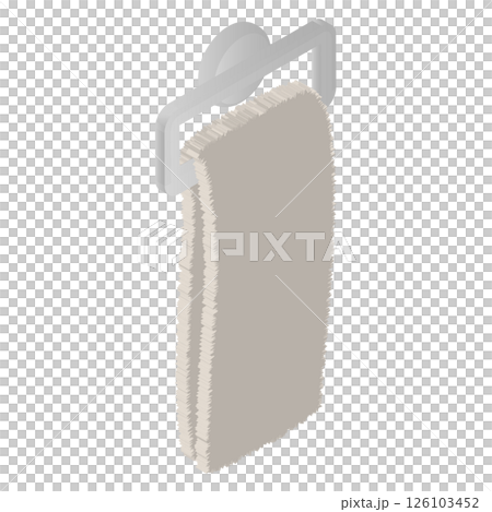 等距銀色金屬毛巾架，配有米色毛巾向量圖 126103452