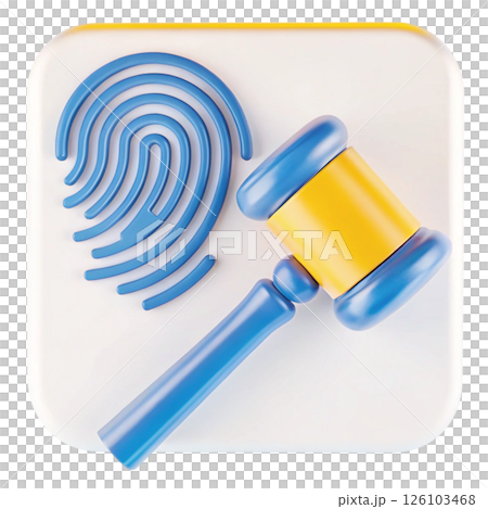 Cybersecurity law concept, Legal icon with gavel and fingerprint design Cybersecurity law concept, Legal icon with gavel and fingerprint design 126103468