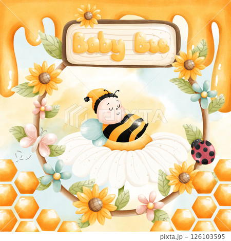 baby bee clipart, baby shower, baby decor, nursery. 126103595