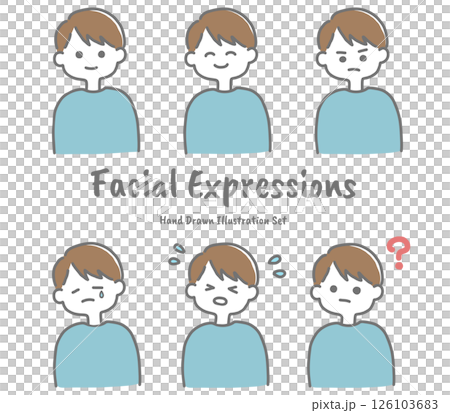 Male facial expression set Male facial expression set 126103683
