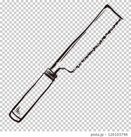 ノコギリ 木工道具 筆 線画 挿絵 イラスト ノコギリ 木工道具 筆 線画 挿絵 イラスト 126103746