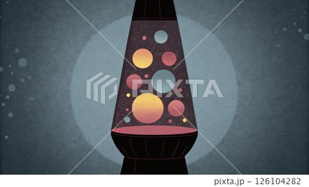 Colorful lava lamp with bubbles on a textured background. 126104282