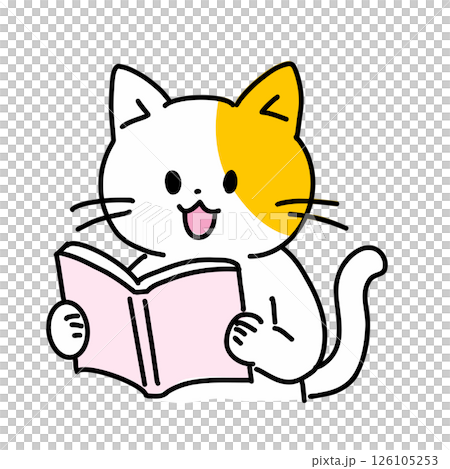 読書をする猫 126105253