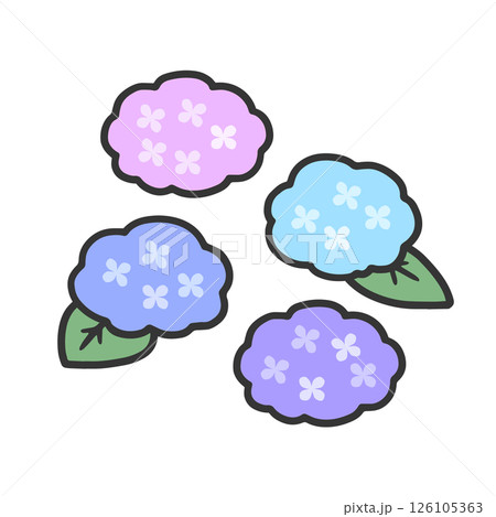 シンプルな紫陽花のイラスト 126105363