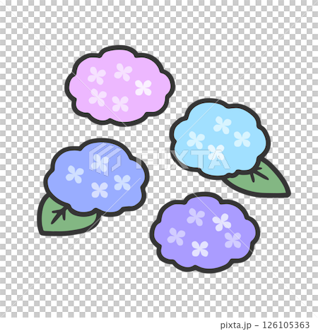 シンプルな紫陽花のイラスト 126105363