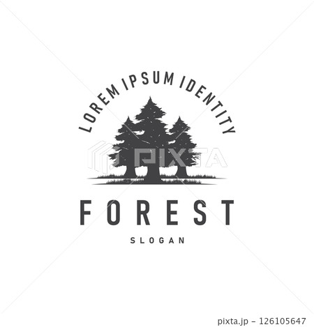 Natural beauty forest concept design with beautiful forest logo and dense trees, fresh natural atmosphere, illustration of product business brand symbol template Natural beauty forest concept design with beautiful forest logo and dense trees, fresh natural atmosphere, illustration of product business brand symbol template 126105647