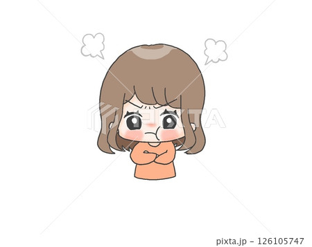 怒っている女の子のイラスト 怒っている女の子のイラスト 126105747