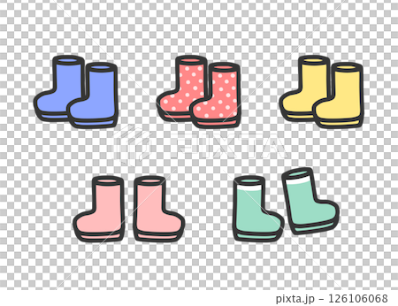 set of colorful boots 126106068