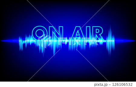 On Air Radio Broadcast with Sound Wave Spectrum Background 126106532