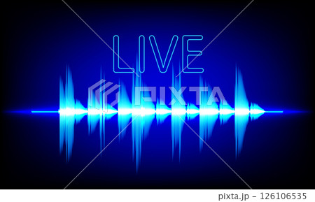 LIVE Radio with Sound Wave Spectrum Background 126106535