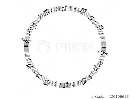 円形の五線譜のフレーム 円形の五線譜のフレーム 126106658