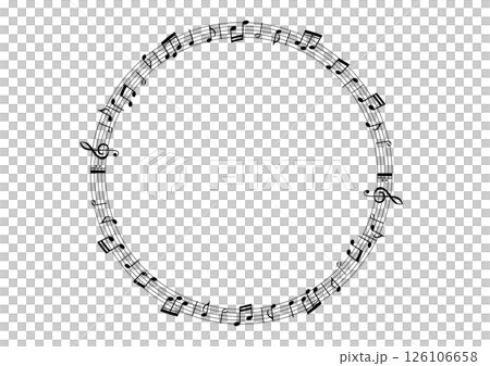 円形の五線譜のフレーム 円形の五線譜のフレーム 126106658