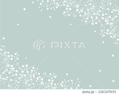 カスミソウのシルエットのフレーム 126107635