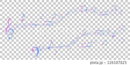 樂譜的框架插圖與多彩的視角五線譜符號背景插圖音符和音樂符號的插圖 樂譜的框架插圖與多彩的視角五線譜符號背景插圖音符和音樂符號的插圖 126107825