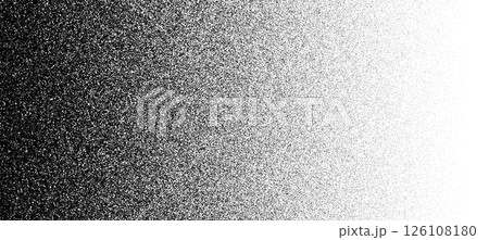 Noise dot grain background with abstract gradient of monochrome dotwork, vector grunge texture. Grain noise background of black dots and grainy halftone fade with stipple effect of sand dust particles 126108180