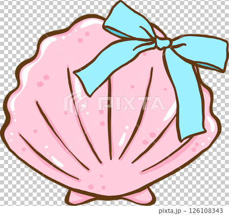 Coquette Seashell Pink Shell with Blue Ribbon bow Pastel Summer Coquette Seashell Pink Shell with Blue Ribbon bow Pastel Summer 126108343