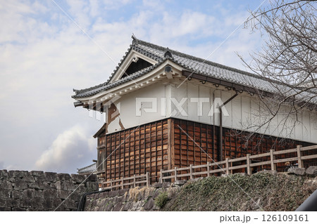 March 24 2025 Building with Wooden Walls and Stone Foundation in Spring, Japan March 24 2025 Building with Wooden Walls and Stone Foundation in Spring, Japan 126109161