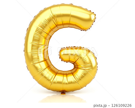 Shiny golden inflatable letter G ideal for festive decorations and celebrations 126109226