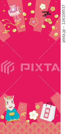 可愛い馬の初売りセールテンプレート 126109537