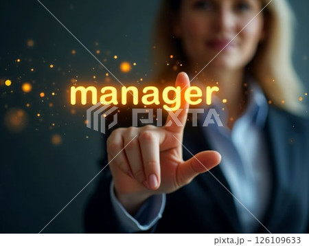Business professional highlights the role of a manager with a creative touch in a corporate setting 126109633