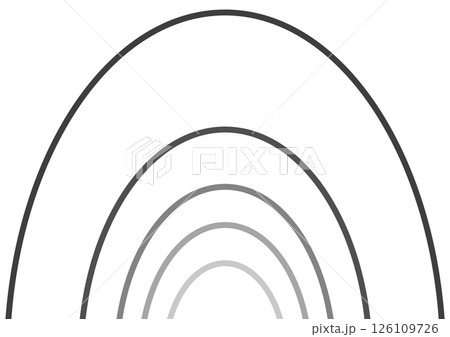 モノクロの半円ライン模様背景 モノクロの半円ライン模様背景 126109726