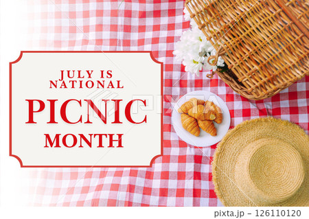 National Picnic Month - Day, design for advertising with attributes and text National Picnic Month - Day, design for advertising with attributes and text 126110120