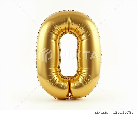 Golden balloon number zero perfect for celebrations and special events decor 126110786