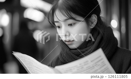 資料を読んでいる女性 資料を読んでいる女性 126111805