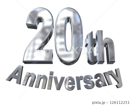3DCG文字「20th Anniversary/20周年マークキラキラ」 126112251