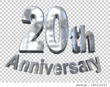 3DCG文字「20th Anniversary/20周年マークキラキラ」 126112251