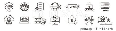 VPN icon set 126112376