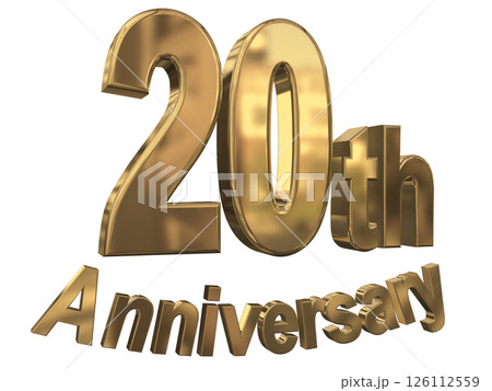 3DCG文字「20th Anniversary/20周年マークキラキラ」 126112559