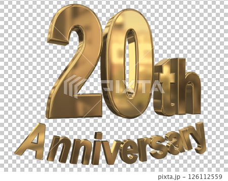 3DCG文字「20th Anniversary/20周年マークキラキラ」 126112559