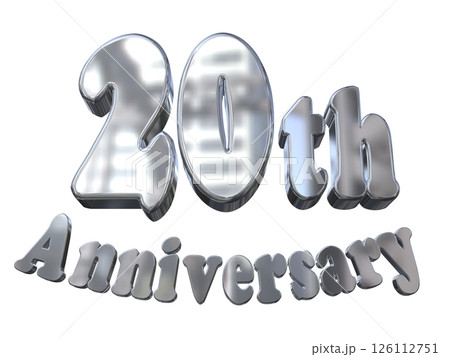 3DCG文字「20th Anniversary/20周年マークキラキラ」 126112751