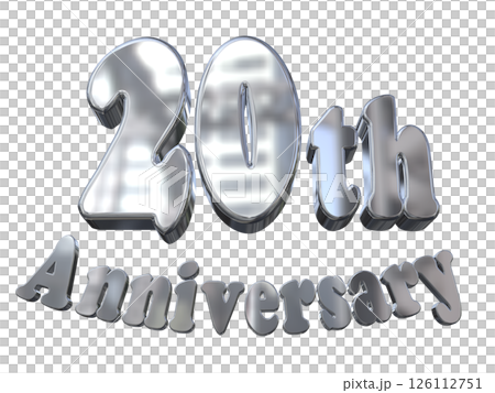 3DCG文字「20th Anniversary/20周年マークキラキラ」 126112751
