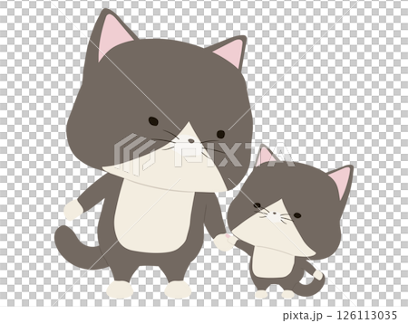 A mother and her cat holding hands A mother and her cat holding hands 126113035