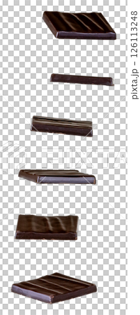 Cut out of square of chocolates flying Cut out of square of chocolates flying 126113248