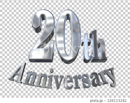 3DCG文字「20th Anniversary/20周年マークキラキラ」 126113282
