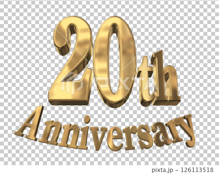 3DCG文字「20th Anniversary/20周年マークキラキラ」 126113518
