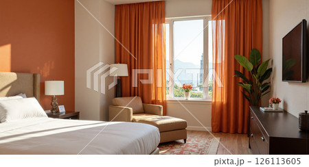 Papaya Punch & Sandy Beige - A lively mix of papaya punch orange and sandy beige, ideal for tropical getaways 126113605